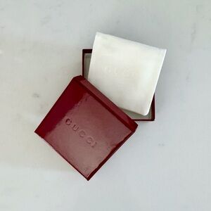 GUCCI Rosso Ancora Gift Box & Logo Jewelry Dust Bag Pouch Set, Small Storage